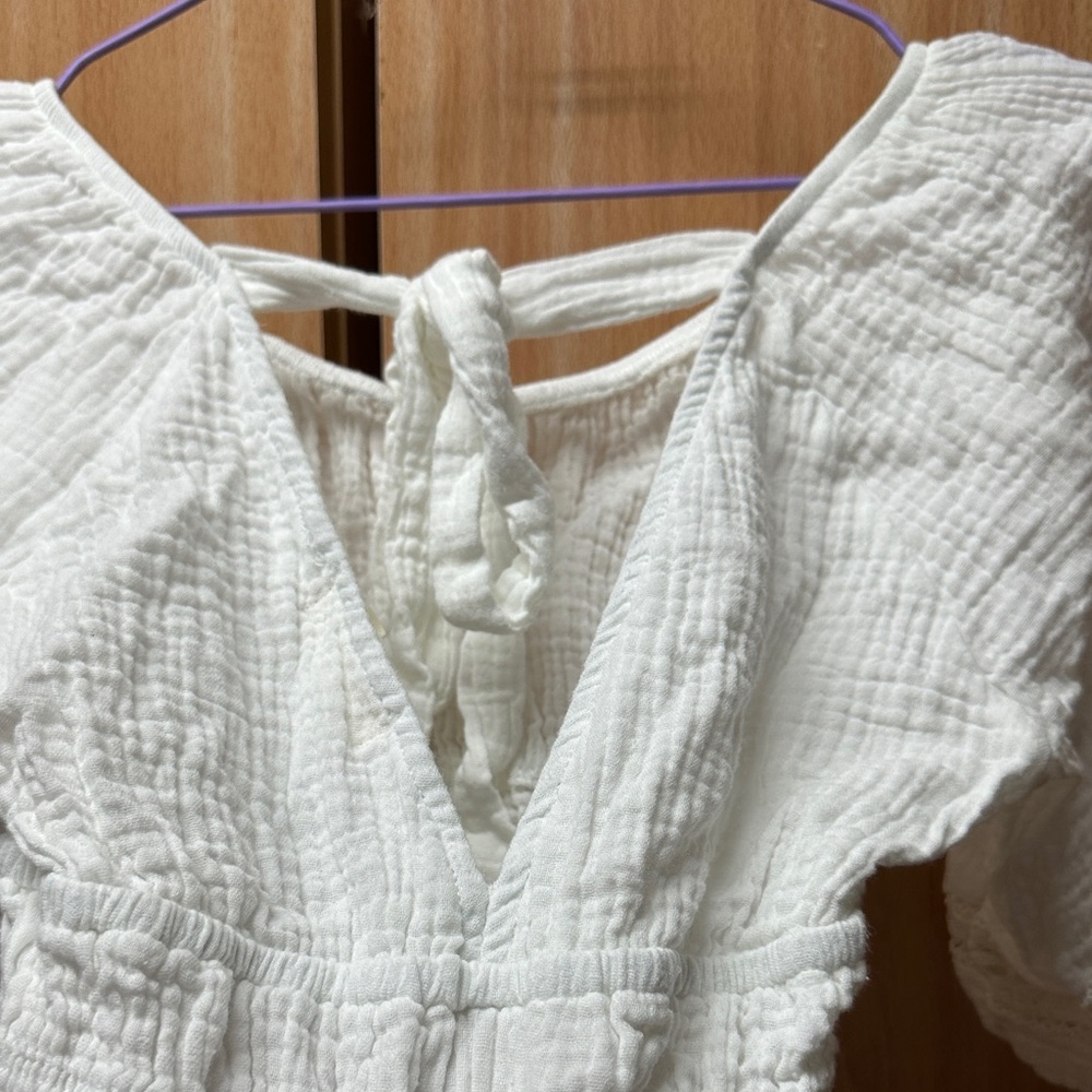 Altar'd State Cream Textured Blouse with Lace Detail - Picture 5 of 5